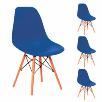 Vest Casa Kit 4uni cadeira eames eiffel base madeira azul dark vest... oferta