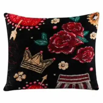 Almofada flannel matelado 45x45cm crown heart vestcasa...