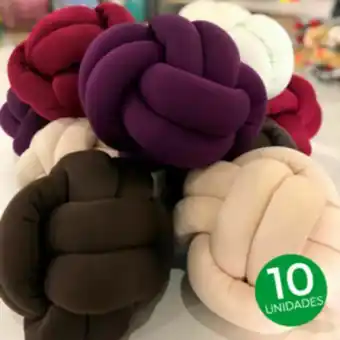 Almofada 2 nós 30cm kit 10 unidades sortidas vestcasa...