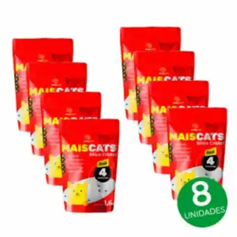 Kit 8 unidades areia higiênica sílica 1,6kg maiscats...