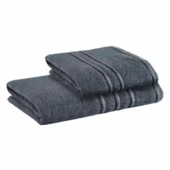 Vest Casa Jogo de toalha de banho e rosto mônaco cinza naval detalh... oferta