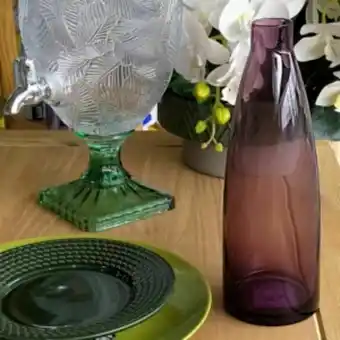 Vaso decorativo vidro 27,3cm lilás vestcasa...