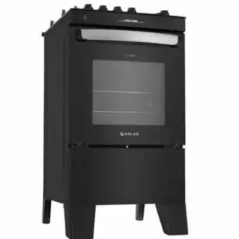 Fogão 4 bocas atlas agile up preto com mesa de vidro