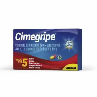 Cimegripe 4mg + 400mg + 4mg com 20 cápsulas