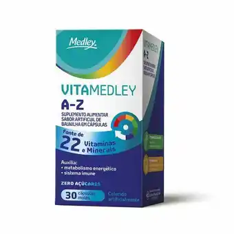 Droga Raia Suplemento alimentar vitamedley a-z sabor baunilha com 30 cápsulas oferta