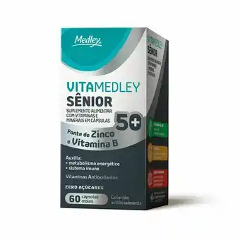 Suplemento alimentar vitamedley sênior com 60 cápsulas