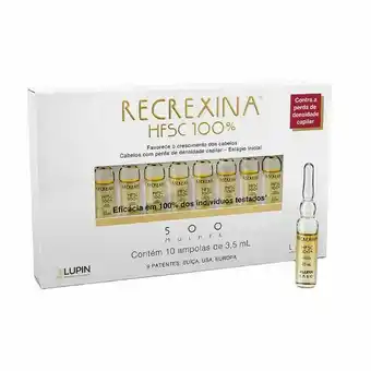 Recrexina tratamento 1300 mulher com 10 ampolas de recrexina hfsc 100% de 3,5 ml + 10 ampolas de recrexina hssc antiqueda de 