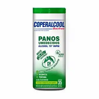 Pano umedecido coperalcool bacfree embalagem 35un