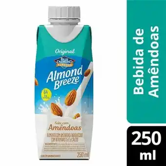 Alimento com amêndoas almond breeze original 250ml