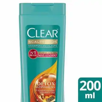 Shampoo anticaspa clear detox anti poluição 200ml