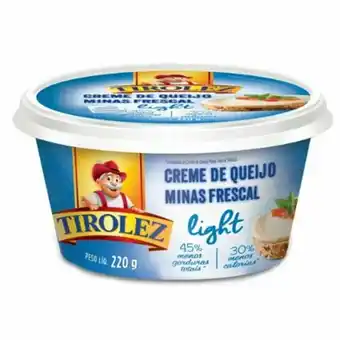 Nagumo Creme de queijo minas frescal light tirolez 200g oferta