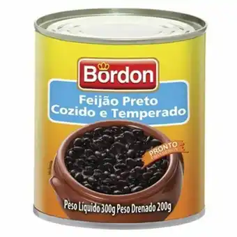 Feijão preto cozido temperado bordon 300g