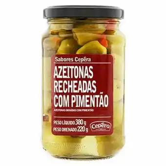 Nagumo Azeitona verde cepêra recheada com pimentão 220g oferta