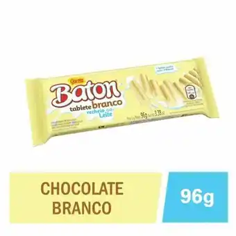Chocolate garoto baton branco recheio creme 96g