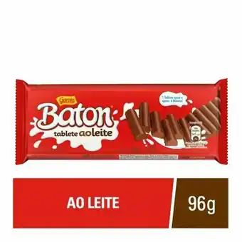 Nagumo Chocolate baton ao leite tablete garoto 96g oferta