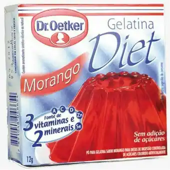 Pó para gelatina diet morango dr oetker embalagem 12g