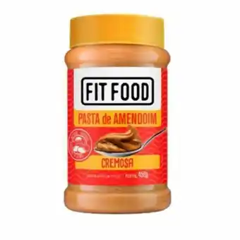 Pasta de amendoim integral cremosa fit food 450g