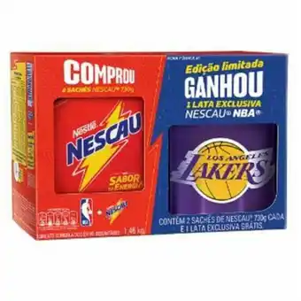 Nagumo Kit 2 achocolatados em pó nescau grátis 1lata exclusiva nescau nba 730g cada nestlé oferta