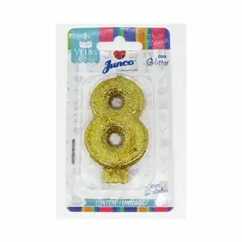 Vela live colors c/gliter n8 ouro 1un