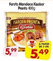 Cercadão Farofa Mandioca Kisabor Pronta 400g oferta