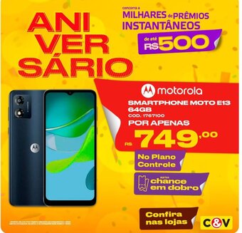 Casa e Vídeo Motorola SMARTPHONE MOTO E13 64GB oferta