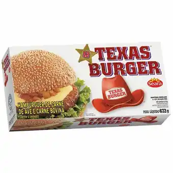 Giga Atacado Hambúrguer texas burger seara 672g oferta