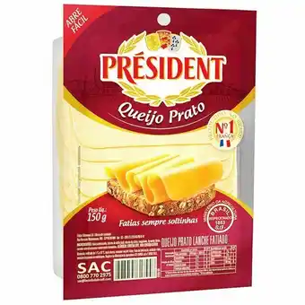 Giga Atacado Queijo prato fatiado président 150g oferta