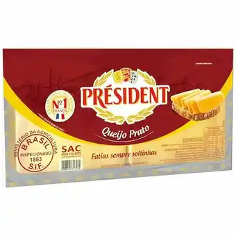Giga Atacado Queijo prato fatiado président 1kg oferta