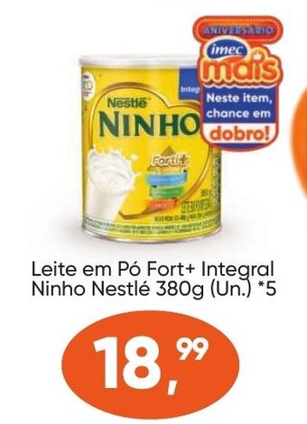 Imec Supermercados Leite em Pó Fort+ Integral Ninho Nestlé 380g (Un.) *5 oferta