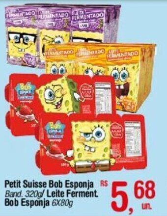 Fort Atacadista Petit Suisse Bob Esponja band. 320g oferta