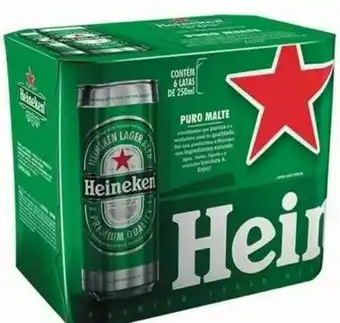 Supermercado Bem Barato Cerveja heineken 250ml lata - caixa com 6 unidades oferta