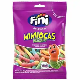Supermercado Bem Barato Bala de gel fini 100g minhocas citricas oferta