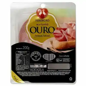 Mortadela perdigão ouro defumada fatiada embalagem 200g