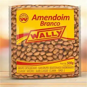 Amendoim branco cru wally pacote 500g