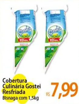 Atacadão Cobertura Culinária Gostei Resfriada Bisnaga com 1,5kg oferta