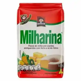 Flocos de milho pré-cozido quaker milharina 500g