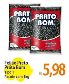 Atacadão Feijão Preto Prato Bom Tipo 1 Pacote com 1kg oferta