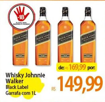 Atacadão Whisky Johnnie Walker Black Label Garrafa com 1L oferta