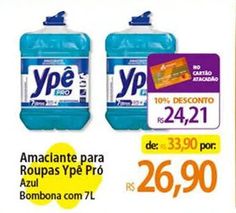 Atacadão Amaciante para Roupas Ypê Pró Azul Bombona com 7L oferta