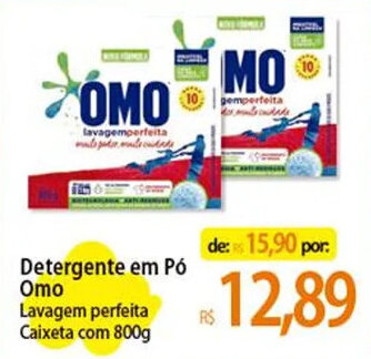 Atacadão Detergente em Pó Omo Lavagem perfeita Caixeta com 800g oferta