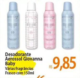 Atacadão Desodorante Aerossol Giovanna Baby Várias fragrâncias Frasco com 150ml oferta