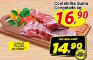 Amarelinha supermercados Costelinha Suína Congelada kg oferta