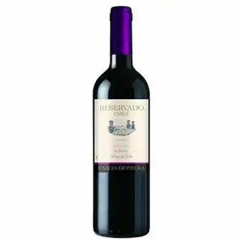 Vinho tinto chileno cabeza de piedra reservado merlot garrafa 750ml