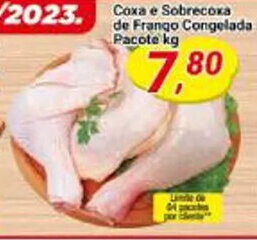 Amarelinha supermercados Coxa e Sobrecoxa de Frango Congelada Pacote kg oferta