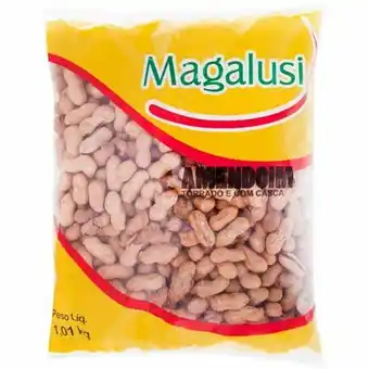 Amendoim torrado magalusi com casca embalagem 1,010kg