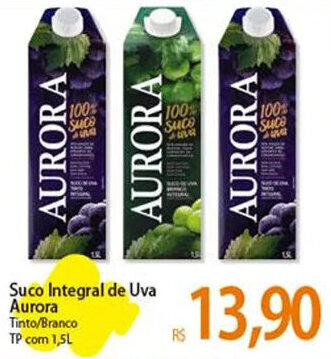 Atacadão Suco Integral de Uva Aurora Tinto/Branco TP com 1,5L oferta