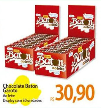 Atacadão Chocolate Baton Garoto Ao leite Display com 30 unidades oferta