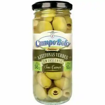 Serrano Supermercado Azeitonas verdes campo belo sem caroço vidro 345g oferta