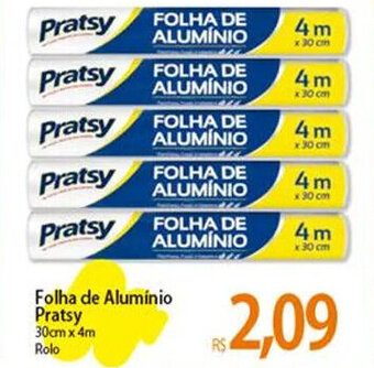 Folha de Alumínio Pratsy 30cm x 4m Rolo
