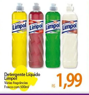 Atacadão Detergente Líquido Limpol Várias fragrâncias Frasco com 500ml oferta